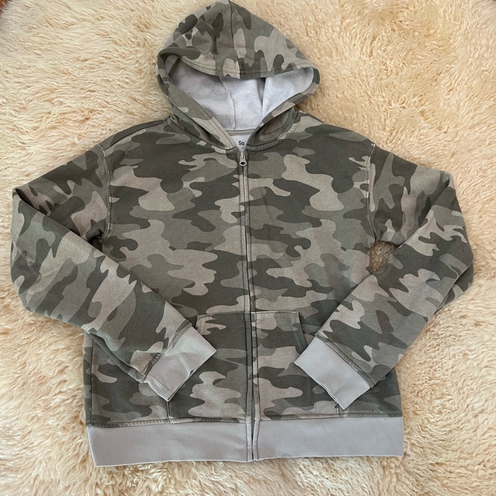 So Favorite Zip Hoodie Camouflage Army Sweater Hoodie Jacket Size XXL 18/20